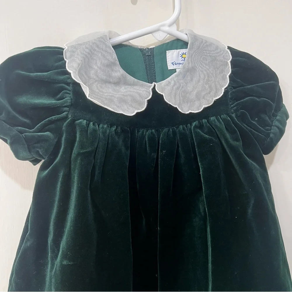 Florence Eiseman Baby Girls Green Velvet Dress